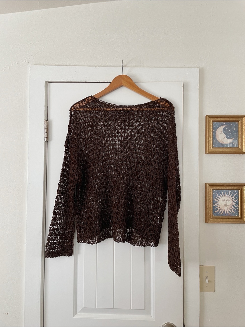Zara Brown Open Knit Women's Sweater - Lightweight Layering Pullover Size S